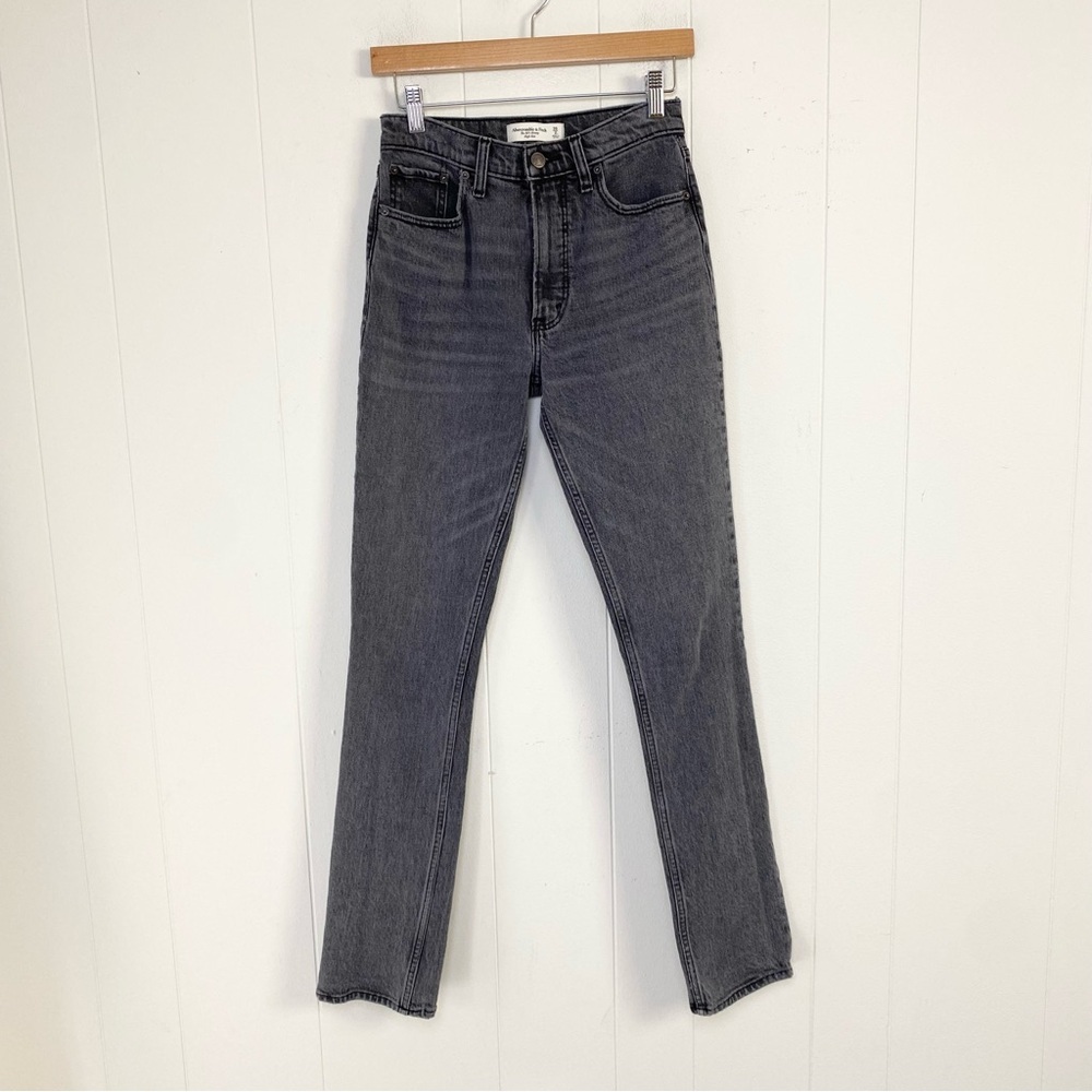 Abercrombie & Fitch Jeans Womens 26/2 Long Gray Black The 90s Skinny High Rise